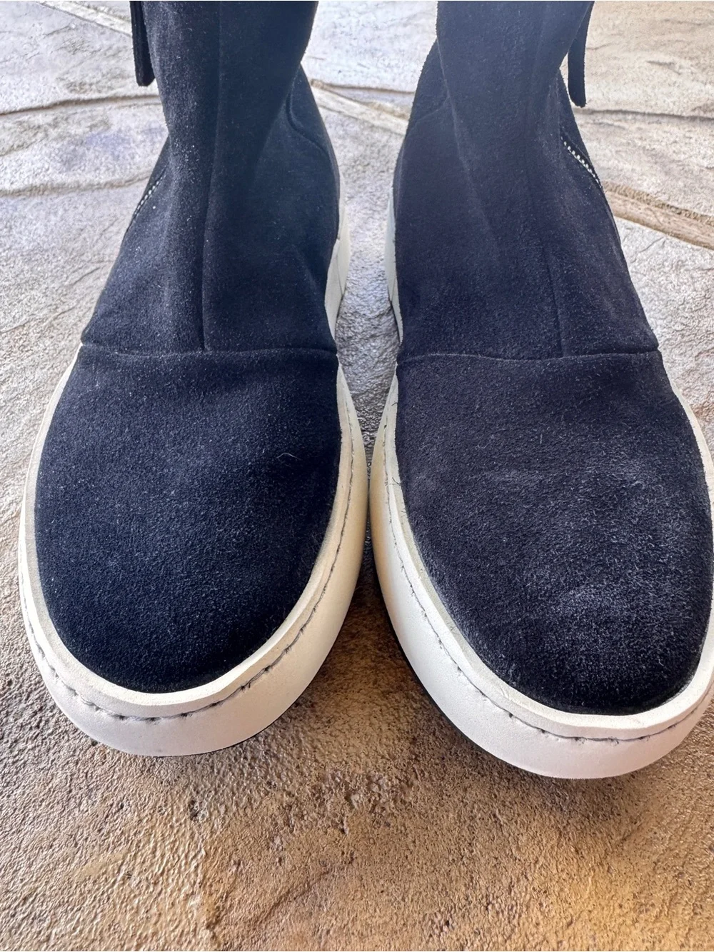 Aquatalia Alison Black Suede Shearling Sneaker Boots Women’s 6.5 M Italy